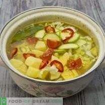 Пилешка супа с зеленчуци и макаронени изделия