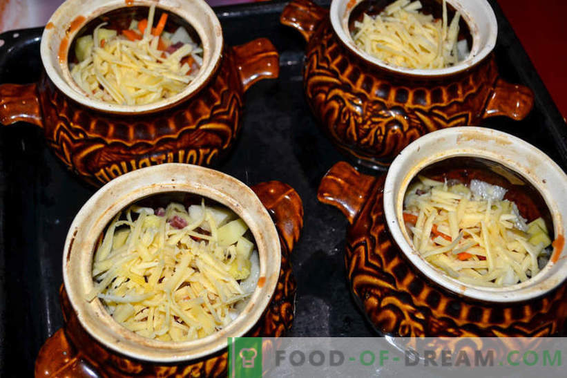 Stekt i potter - potatis med svamp och rökt korv, gott recept för gäster