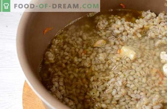 Jęczmienny perłowy w wolnej kuchence: naczynie na czczo. Szybki i bardzo prosty: foto-przepis na robienie jęczmienia z grzybami