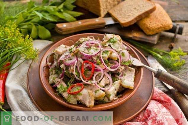 Rustic Meat Salad Marinated Herb