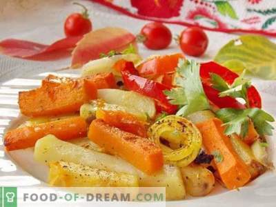 Ofenbackkartoffeln mit Kürbis und Gemüse