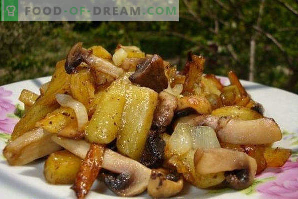 Jak smażyć ziemniaki na patelni ze złotą skórką, cebulą, mięsem, grzybami