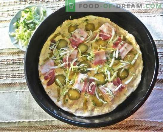 Pizza w piekarniku: przepis ze zdjęciami. Włoskie ciasto, apetyczny farsz - domowa pizza w piekarniku: krok po kroku foto-przepis