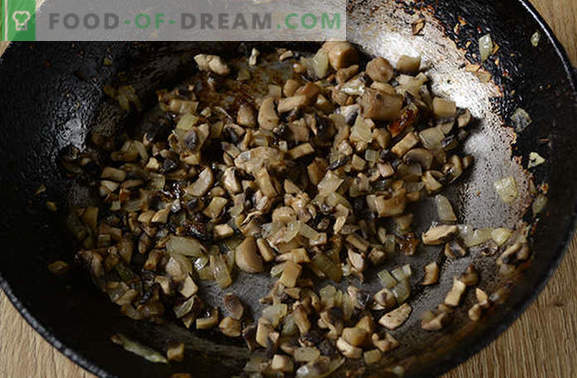 Salatid seente ja kanaga: eelroog ja täielik põhiroog. Samm-sammult fotoretsept kanafilee, seente ja juustu rikkalike salatite jaoks