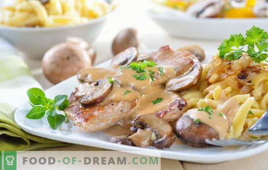 Wieprzowina z ziemniakami i grzybami: smażona, pieczona, duszona. Ciekawe warianty gotowania ziemniaków z wieprzowiną i grzybami