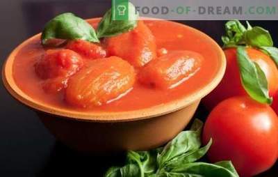 Pomidory we własnym soku na zimę: jak polane i stają się niezrównane! Przepisy z pomidorów we własnym soku na zimę