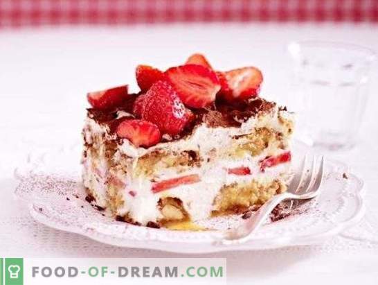 Desery z truskawkami: przepisy ze zdjęciami na słodkie lato. Warianty różnych deserów z truskawkami: ciasta, kremy, lody, pianki
