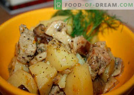 Ziemniaki z mięsem i grzybami to najlepsze przepisy. Jak właściwie i smacznie ugotować ziemniaki z mięsem i grzybami.