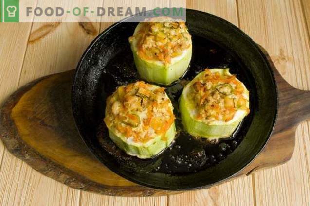 Stuffed zucchini baked in the oven