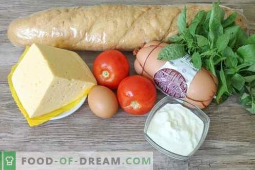 Ciasto z przekąskami z chlebem, serem i kiełbasą „Goście na progu”