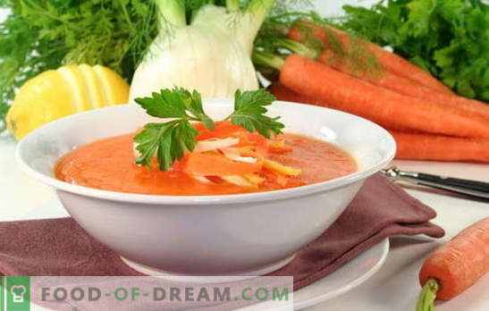 Porgandi supp on teie laual päikesepaisteline roog. Kuidas valmistada maitsvat porgandi suppi: retseptid magusate või soolaste roogade jaoks