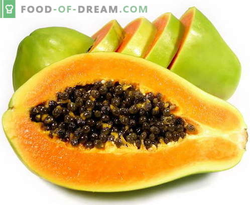 Papaja - opis, przydatne właściwości, wykorzystanie w gotowaniu. Przepisy z papaja.