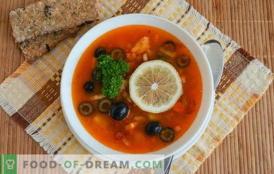 Zupa „Solanka” z kiełbasą - na pyszny lunch! Przepisy na różne zupy „Solanka” z kiełbasą i oliwkami, grzybami, kapustą