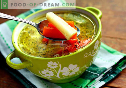 Plantaardige bouillon soep - de beste recepten. Hoe goed en lekker soep koken in plantaardige bouillon.