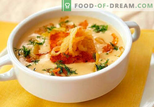 Zuppa di crema di formaggio - le migliori ricette. Come cucinare correttamente e gustoso zuppa di formaggio.