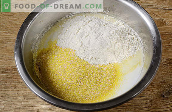 Placki Cornmeal: Bujny, piękny deser na kefirze. Jak gotować naleśniki kukurydziane: krok po kroku foto-przepis