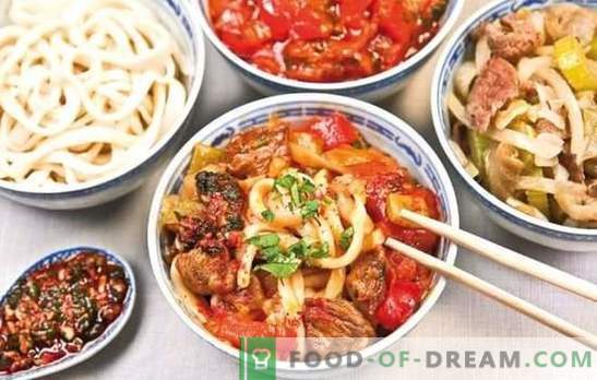 Uygur Lagman - przepisy kulinarne i szczegóły dotyczące gotowania. Gotowanie Uighur Lambman z baraniny, wołowiny z warzywami i przyprawami