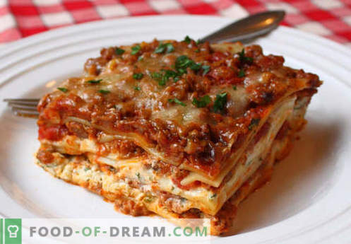 Klasyczna lasagne - odpowiednie przepisy. Jak szybko i smacznie gotować klasyczną lasagne.