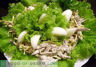 Cūkgaļas sirds salāti - labākās receptes. Kā pareizi un garšīgi pagatavot cūkgaļas svaigu salātu.
