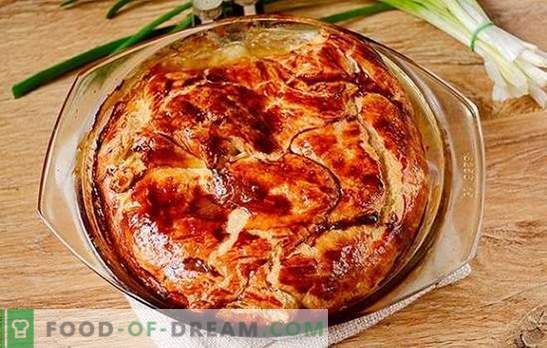 Ciasto mięsne z gotowego ciasta francuskiego: autorski przepis na zdjęcia. Jak szybko upiec ciasto mięsne z twarogowym ciastem francuskim z mięsem mielonym