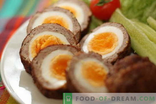 Zrazy lub kotlet jajeczny w środku - przepisy kulinarne. Opcje do nadziewania i dekorowania potraw dla pasztecików z jajkami w środku