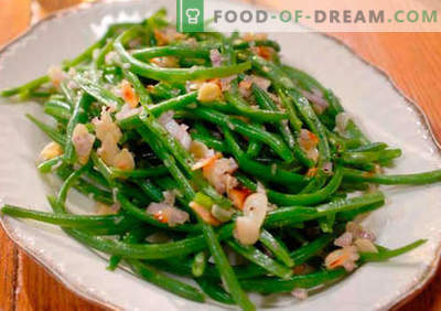 Green Bean salotos - penki geriausi receptai. Kaip tinkamai ir skaniai virti salotas iš žaliosios pupelės.