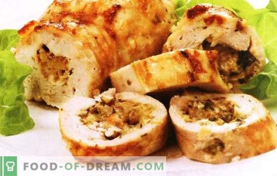 Roladki z kurczaka z grzybami i serem - powinieneś spróbować. Chcesz zaskoczyć - gotuj bułki z kurczaka z pieczarkami i serem