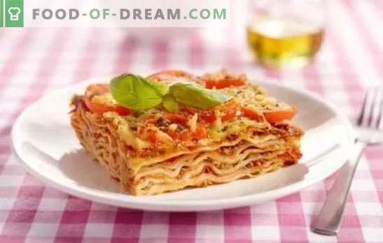 Klasyczna lasagne: przepisy krok po kroku na dania kuchni włoskiej. Tajemnice gotowania, opcje i przepisy krok po kroku dla klasycznej lasagny