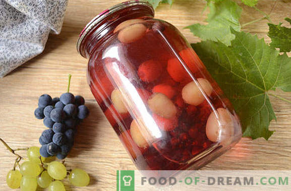 Kompot z winogron: jak gotować poprawnie? Foto-przepis krok po kroku na prosty kompot z winogron