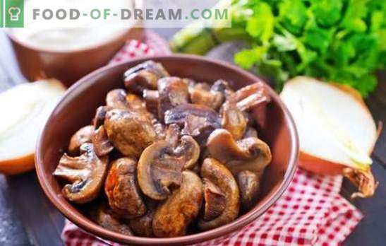Pieczarki z cebulą - świat grzybowych fantazji! Pieczone i pieczone pieczarki z cebulą w patelni, w piekarniku