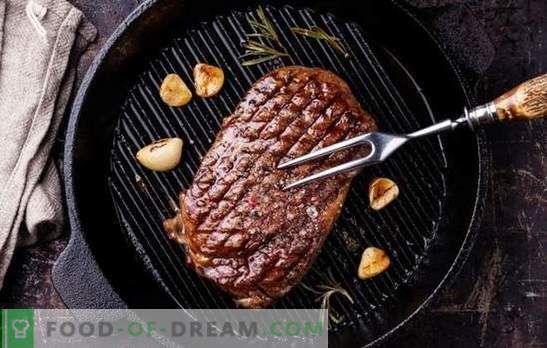 Grillowane mięso na patelni - pyszne, jak w naturze! Sekrety soczystego mięsa na patelni grillowej: wołowina, wieprzowina, jagnięcina, kurczak