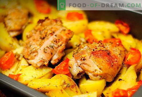 Kurczak z ziemniakami w piekarniku - najlepsze przepisy. Jak właściwie i smacznie gotować w piekarniku kurczaka z ziemniakami w piekarniku.