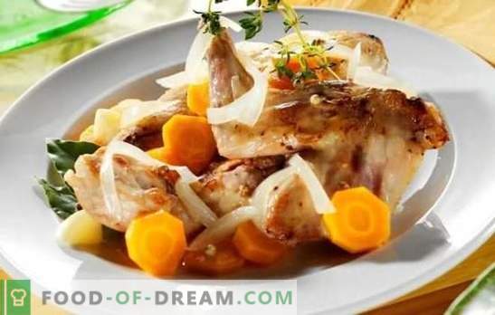 Rabbit fricassee - delikatne mięso z aromatycznym sosem. Najlepsze przepisy kulinarne na królika ze śmietaną, śmietaną, mlekiem