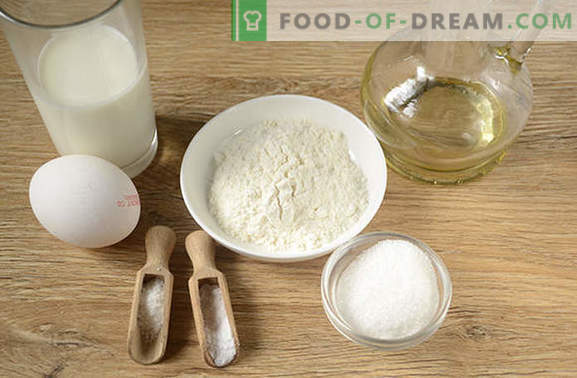 Pannkakor på mjölk: torr amerikansk version av vanliga fritters! Författarens steg-för-steg fotrecept av pannkakor på mjölk - enkel smaskig