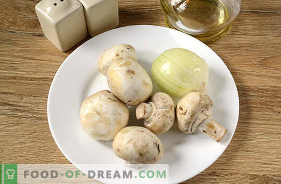 Smażone grzyby z cebulą: odpowiednia technologia gotowania. Foto-przepis krok po kroku do pieczenia pieczarek z cebulą
