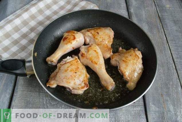 Apetyczny smażony kurczak w sosie orzechowym