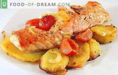 Röd fisk med potatis - en kombination av adel och enkelhet. Recept av röd fisk med potatis: i folie, ugn, i en panna