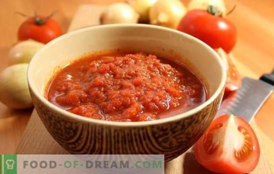 Adjika z pomidorów bez czosnku na zimę: rezerwa, nie pożałujesz! Różne przepisy addyka z pomidorów bez czosnku na zimę