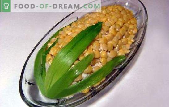 Sałatka z kukurydzą i kiełbasą - połączenie zwykłego z pięknym. Przepisy prosta i interesująca sałatka z kukurydzą i kiełbasą