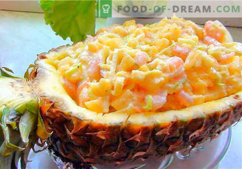 Sałatka z kraba z ananasem - najlepsze przepisy. Jak prawidłowo i smacznie gotować sałatkę z kraba z ananasem.