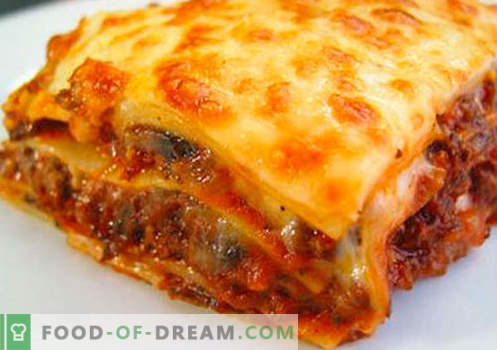 Lavash Lasagna - właściwe przepisy. Jak szybko i smacznie gotować lasagne z pity.