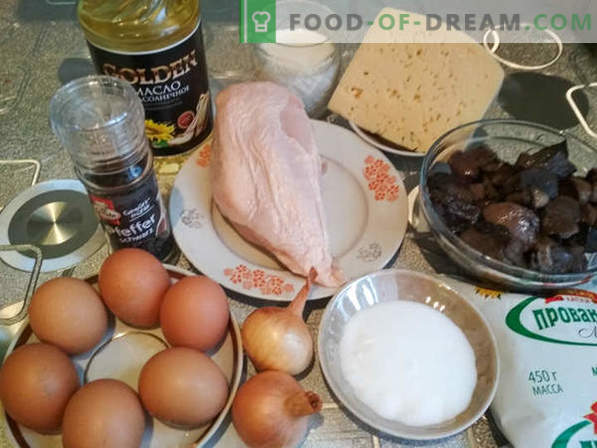 Przepis na breezoli z grzybami i kurczakiem: potrawa kuchni francuskiej, przepis kulinarny ze zdjęciami